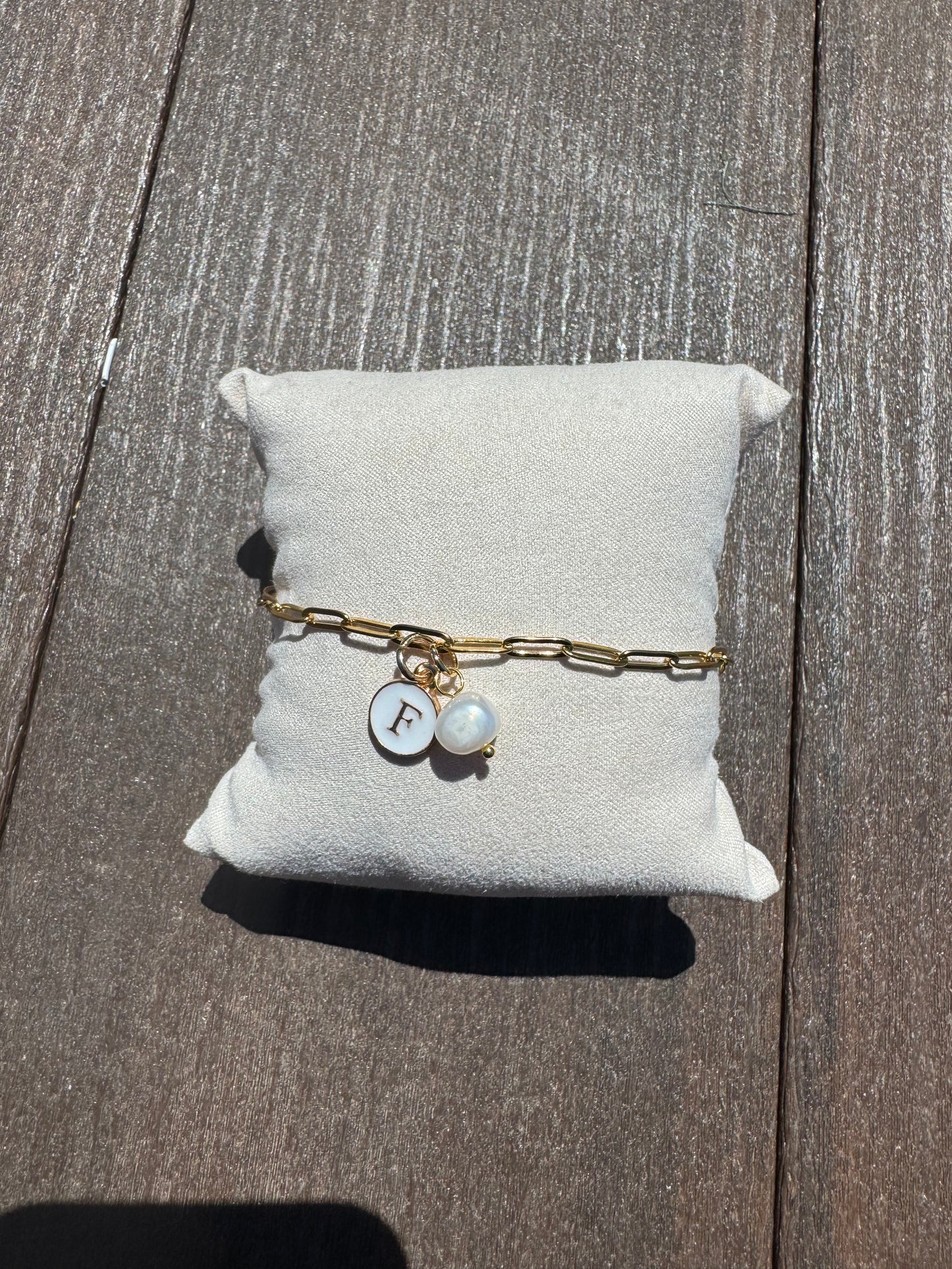 Custom Pearl & Letter Bracelet
